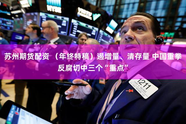 苏州期货配资 （年终特稿）遏增量、清存量 中国重拳反腐切中三个“重点”